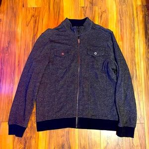 like new mens black/grey structure slim fit zip up jacket